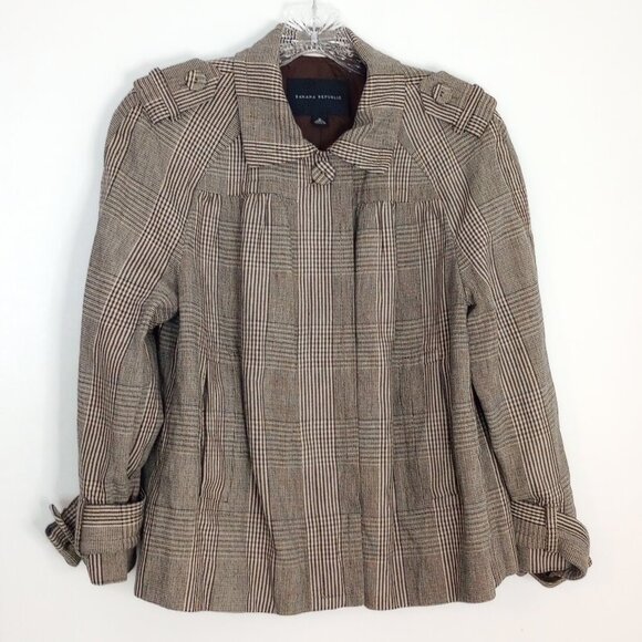 Banana Republic Jackets & Blazers - Banana Republic Houndstooth Plaid Wool-Blend Blazer Jacket